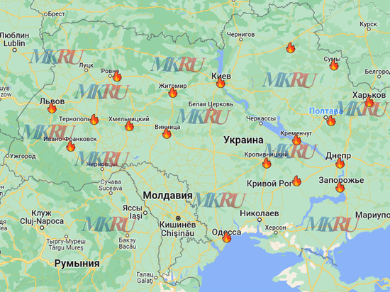 Карта ракетных ударов по украине на сегодня