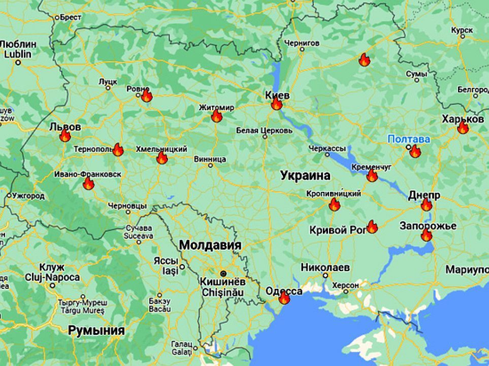 «Ответка»: карта и список городов Украины по которым нанесены ракетные удары. Теперь всё скоро закончится?