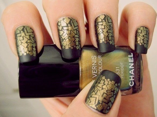 Вечерний маникюр с блестками своими руками