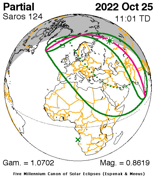 Затмение сегодня (25 октября 2022)