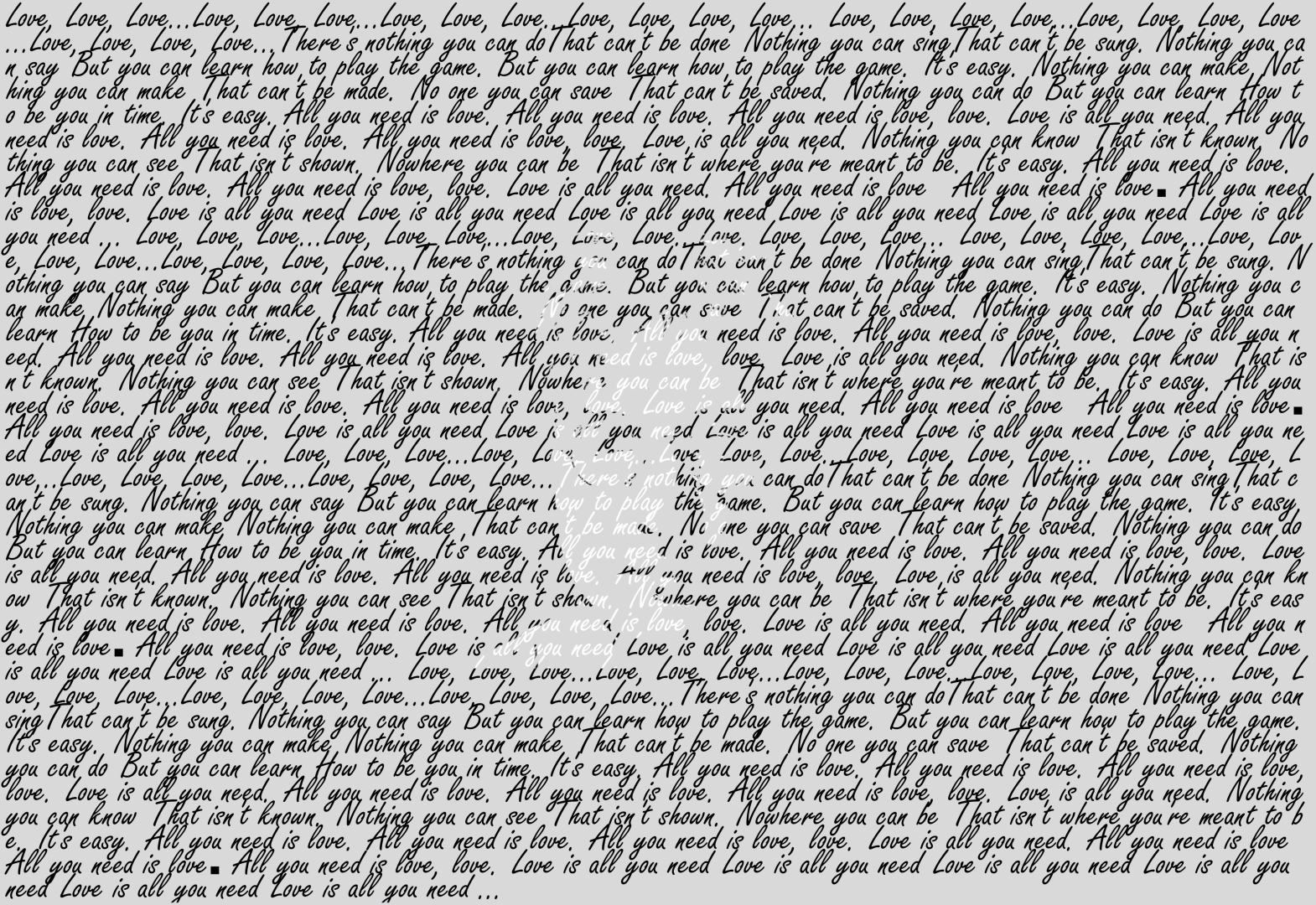 Битлз Портрет Джона Леннона из слов песни All You Need Is Love