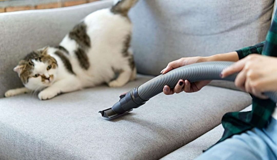 Тяжелые взаимоотношения кота и пылесоса