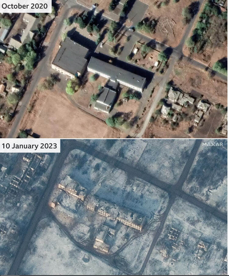 Война на Украине: на спутниковых снимках видны разрушения Соледара