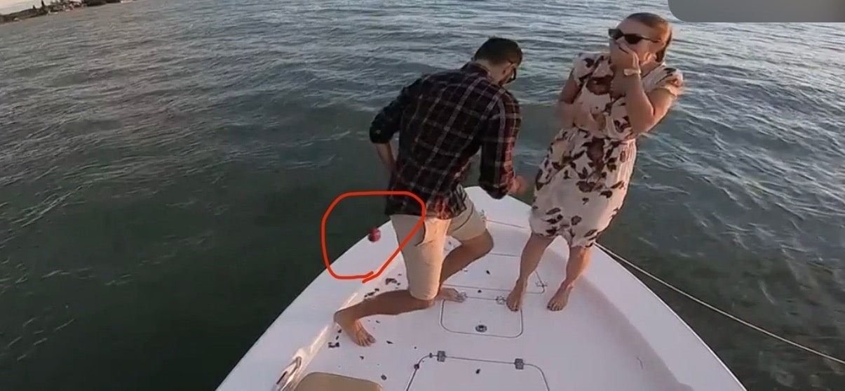 Мужчина прыгнул в воду, когда пытался сделать предложение.