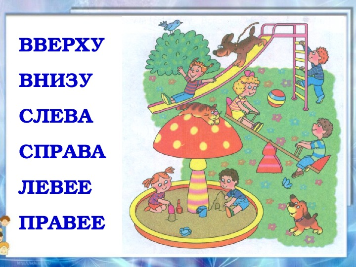 Слева справа снизу. Вверху внизу слева справа. Слева справа для детей. Картинки вверху внизу. Сверху снизу справа слева.