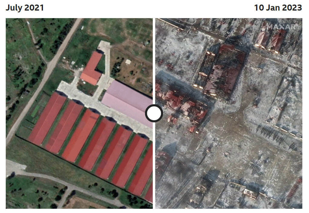 Война на Украине: на спутниковых снимках видны разрушения Соледара