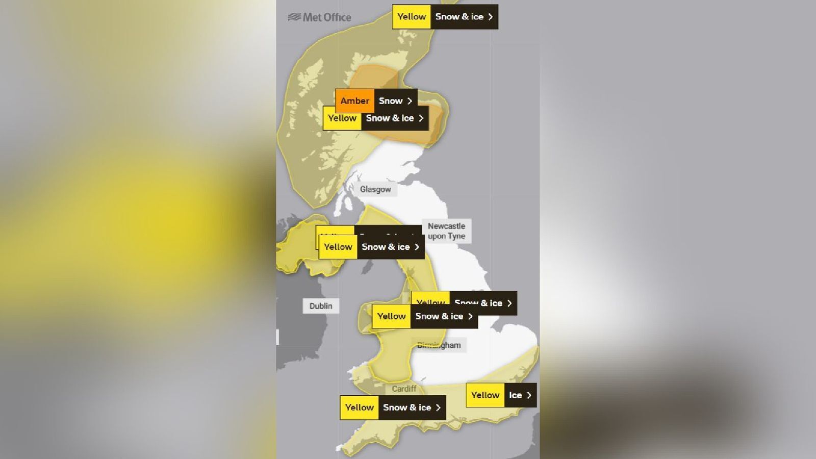 Погода в Великобритании: Метеобюро предупреждает, что снег может привести к отключению электроэнергии, закрытию дорог и отмене поездов
