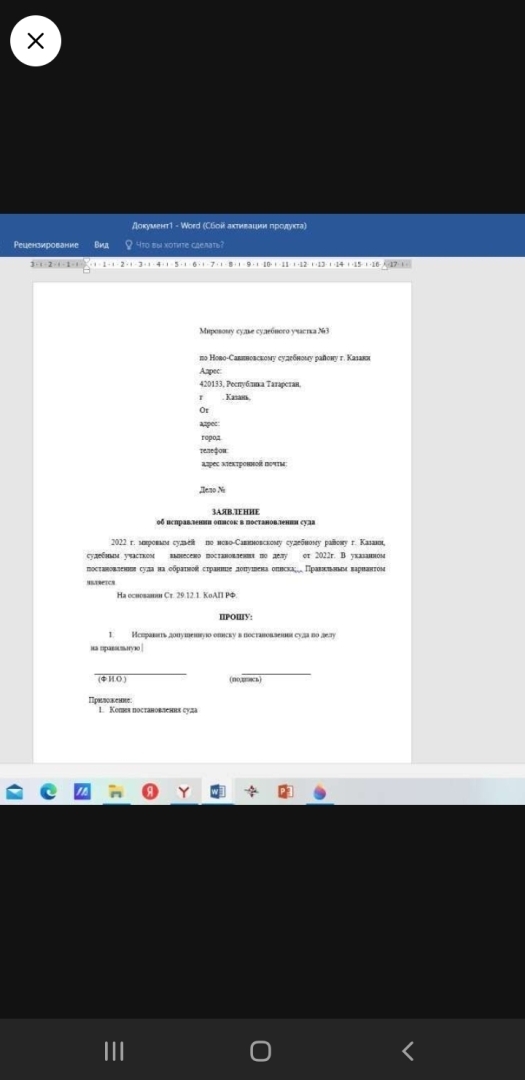 Заявление об исправлении описки | Юридические лица | Кручинина Алена ...