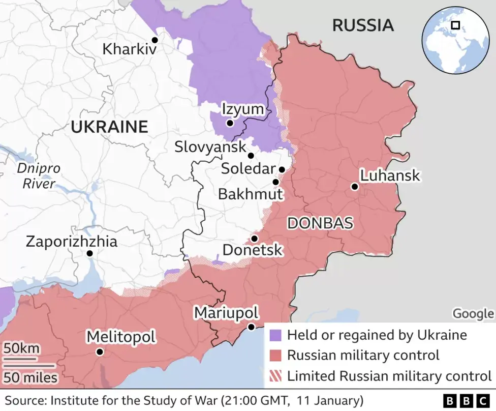 Карта украины соледар город