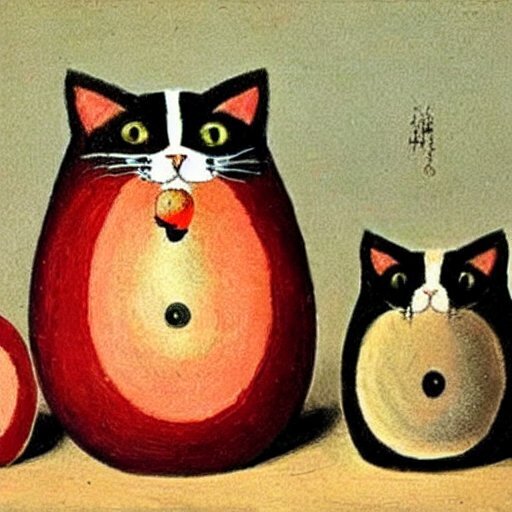 Вот и я зависла в нейросети, или скрещиваем кота, арбуз и матрёшку