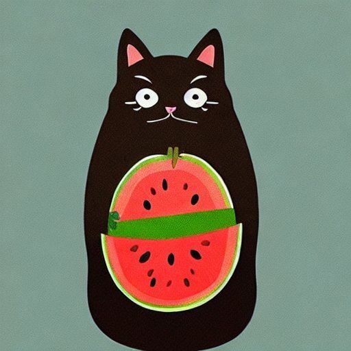 Вот и я зависла в нейросети, или скрещиваем кота, арбуз и матрёшку