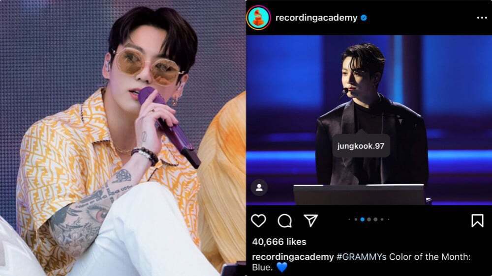 Грэмми поделились фотографией Чонгука с его выступления на церемонии вручения премии Грэмми 2022
