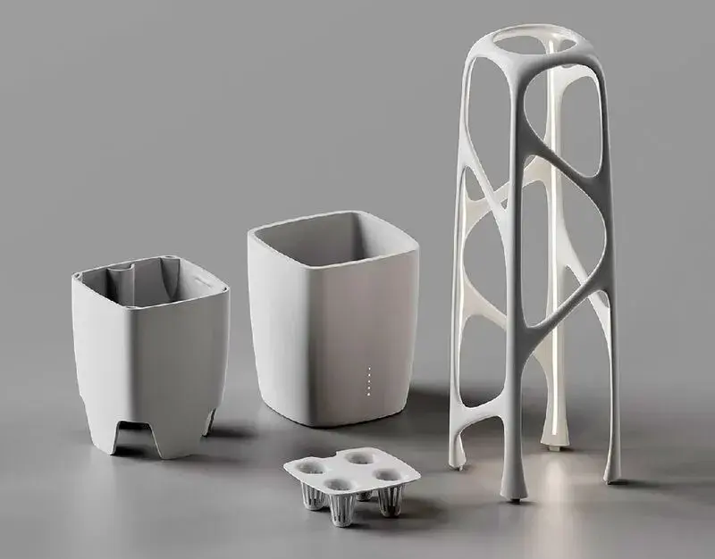 Комнатный плантатор Klaustrafloria может похвастаться скульптурным дизайном