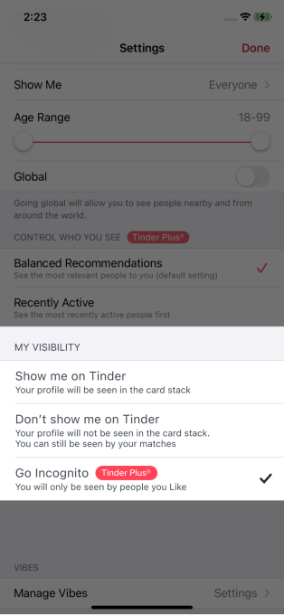 Tinder выпускает новые функции безопасности, в том числе режим инкогнито