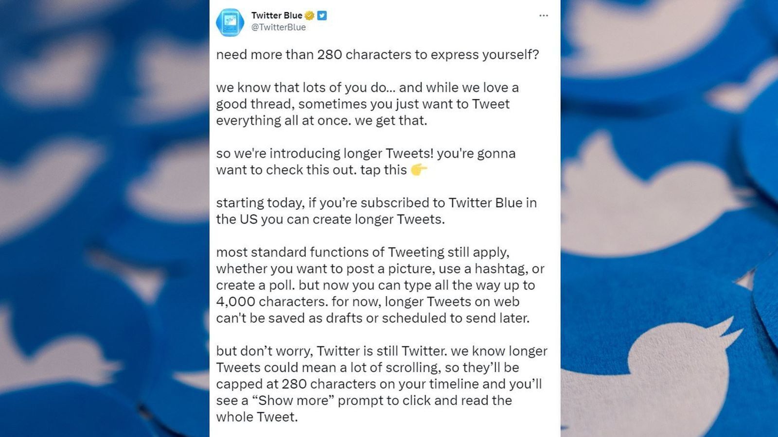 Теперь в Твиттере можно публиковать твиты длиной 4000 символов, но есть одна загвоздка
