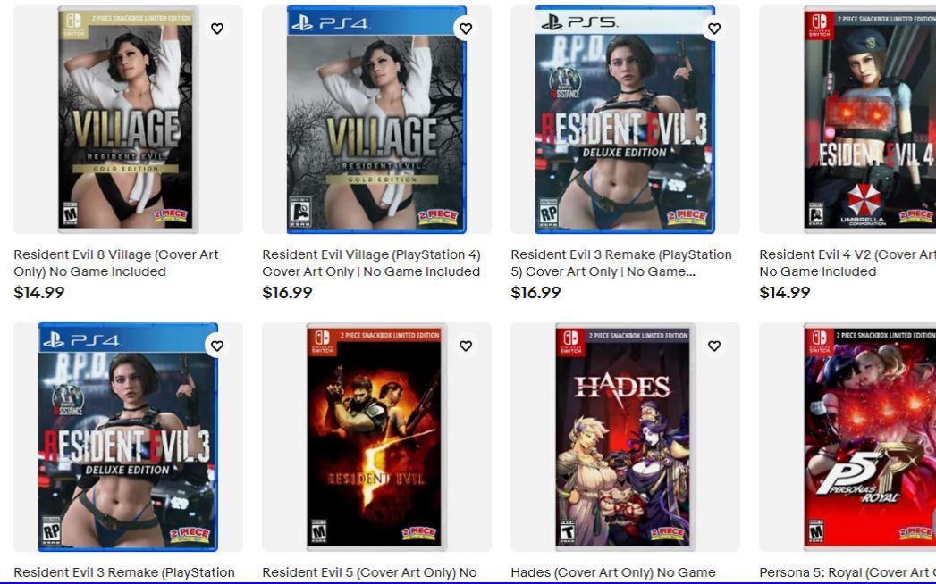 Эротический бокс-арт программного обеспечения для видео игр, найденный на eBay.