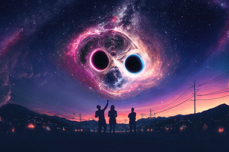 Две гигантские черные дыры столкнутся через 3 года, и мы сможем увидеть это с Земли