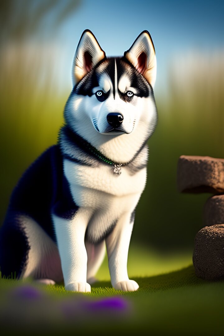 Собака порода хаски.