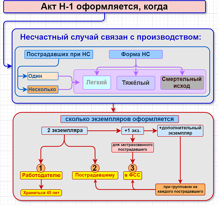 Образец акта о несчастном случае на производстве форма н 1