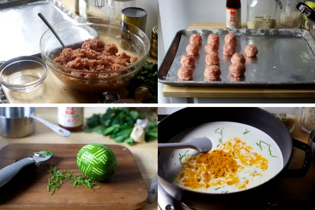 Фрикадельки тушеные имбирные в кокосовом бульоне