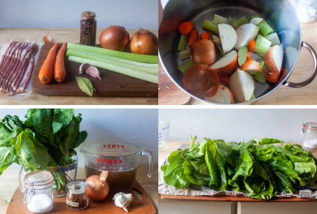 Листовая капуста с кнедликами из кукурузной муки