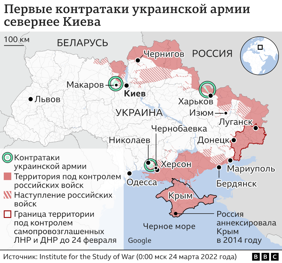 Карта отступления российских войск