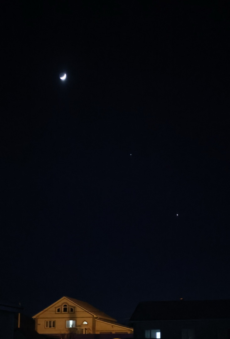 Луна, Венера и Юпитер 2023.02.23