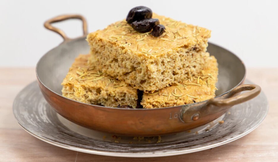 Кето-хлеб Черная Олива Фокачча