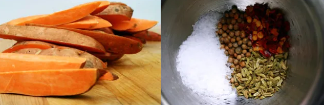 Дольки острого сладкого картофеля