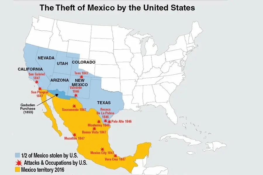 Американо мексиканская война карта