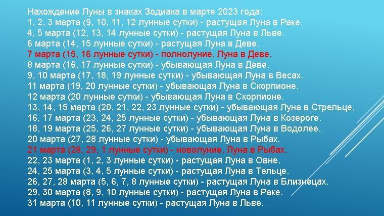 Лунный денежный календарь на весь год