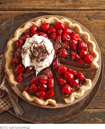 .Малиновый пирог с Маскарпоне в двойном шоколаде.
