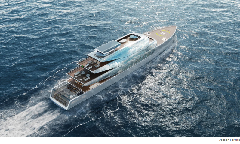 3D-печатная концепция суперяхты, разработанная для того, чтобы быть "практически невидимой"