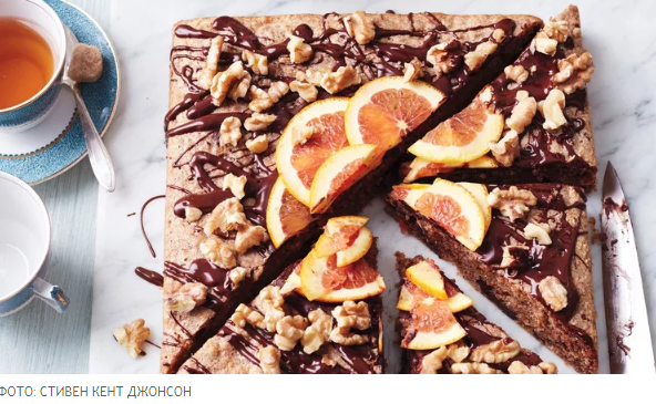 Пасхальный шоколадно-ореховый пирог с апельсином.