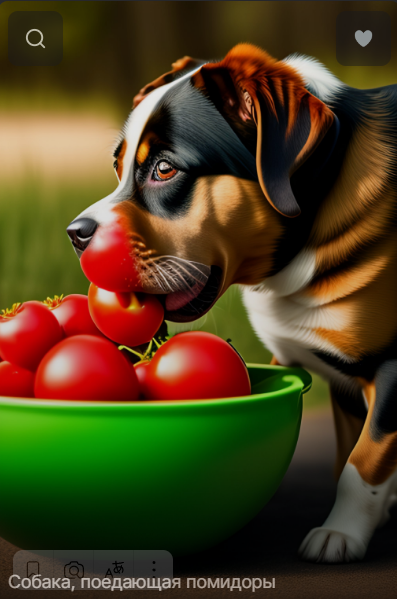 Собака и помидоры