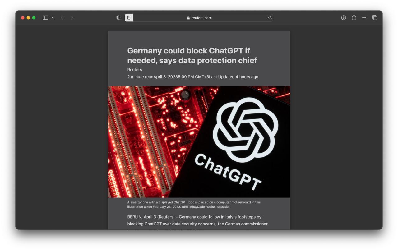 Несколько европейских стран рассматривают возможность запрета ChatGPT