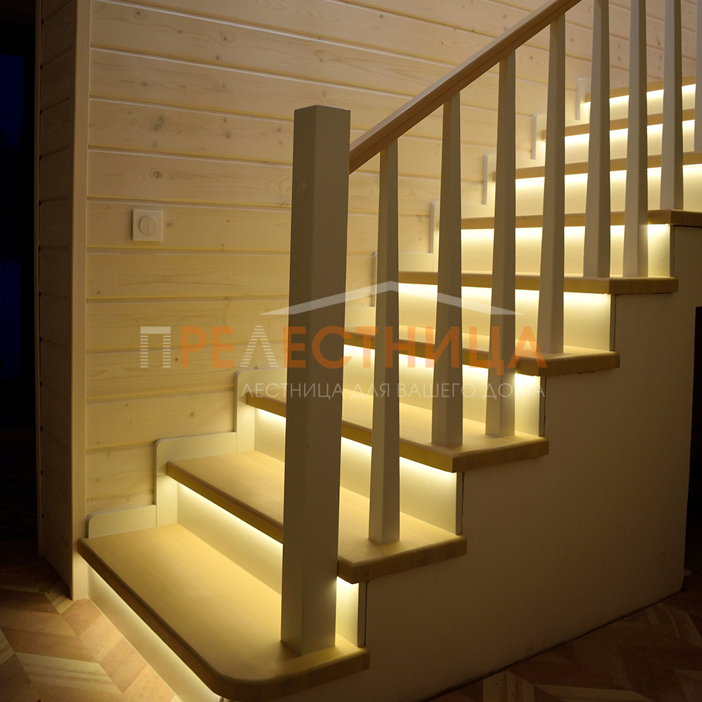Варианты освещения лестницы