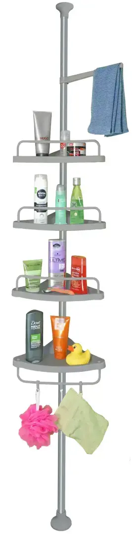 Удобная переносная угловая полка для душевой. Полка решит проблему хранения в большой семье!