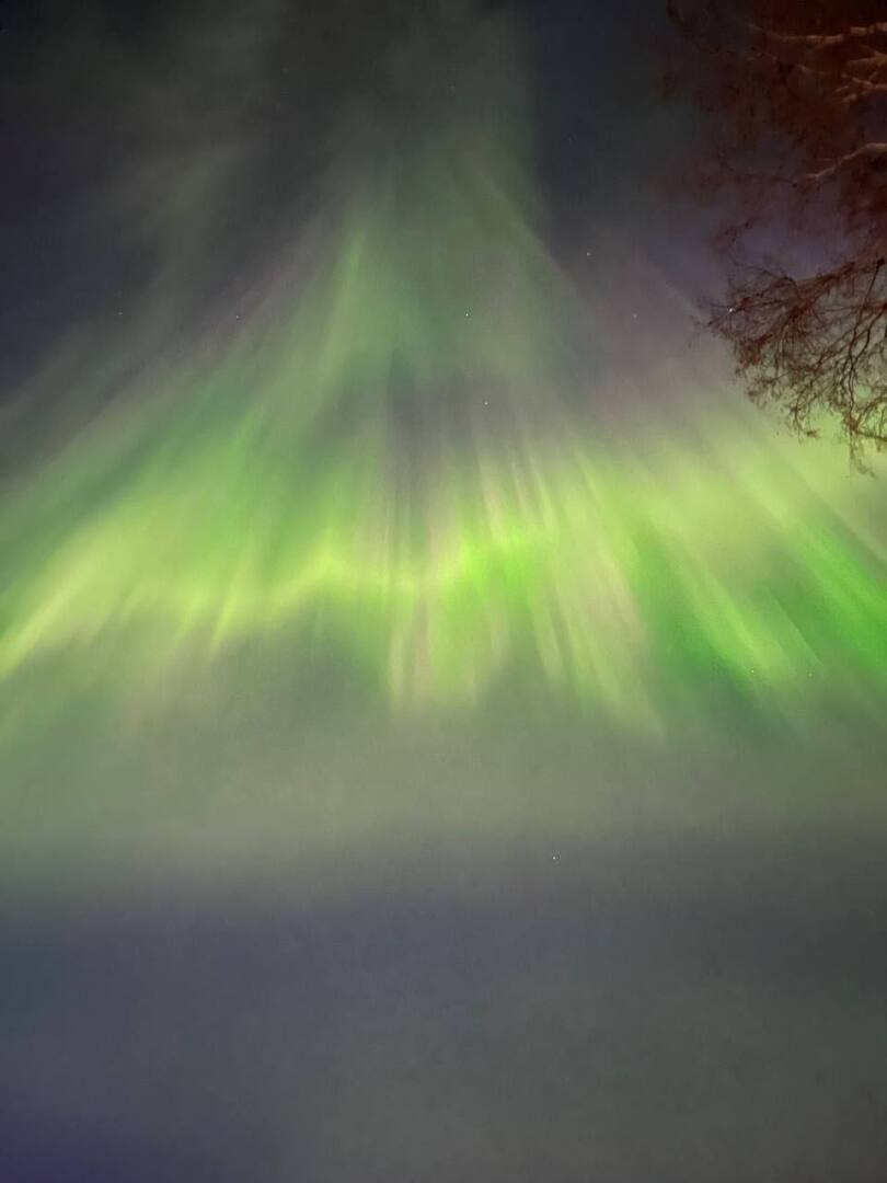 "Невероятное северное сияние в небе над Санкт-Петербургом наблюдали жители города."