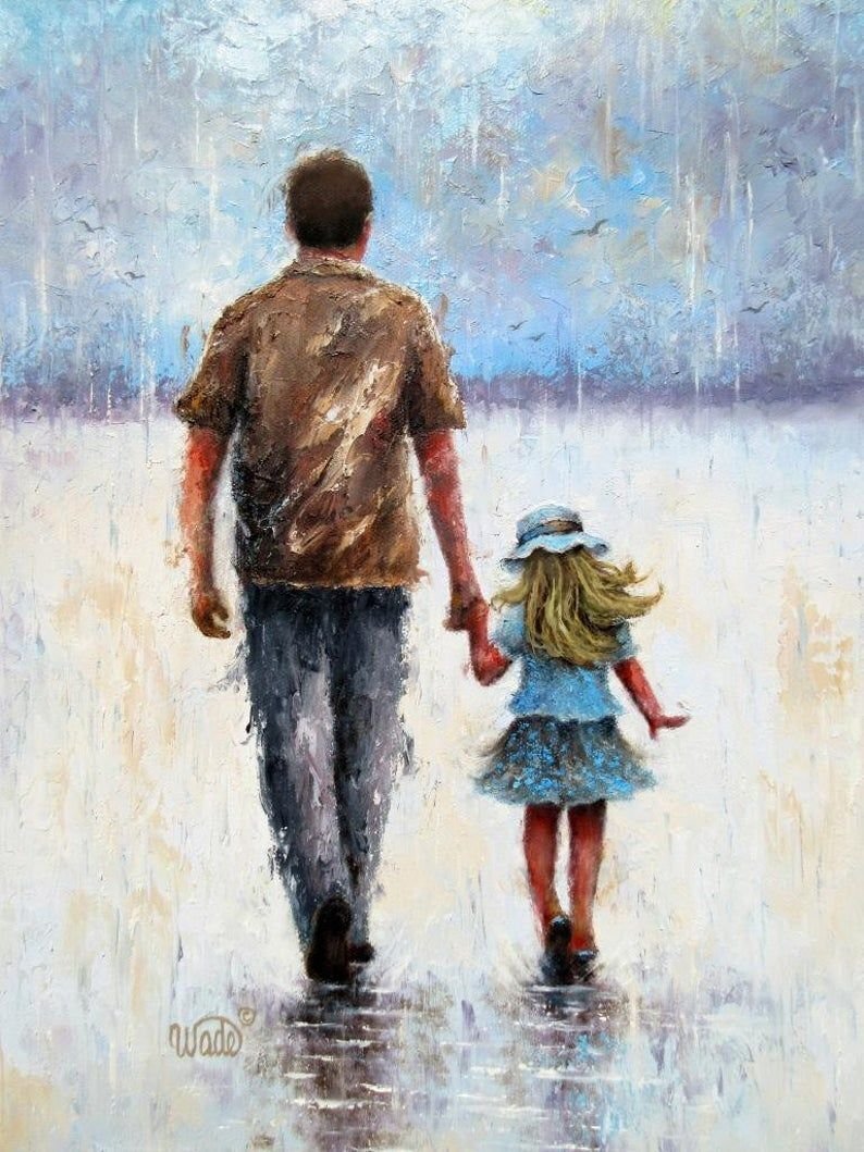 Отец и дочь рисунок