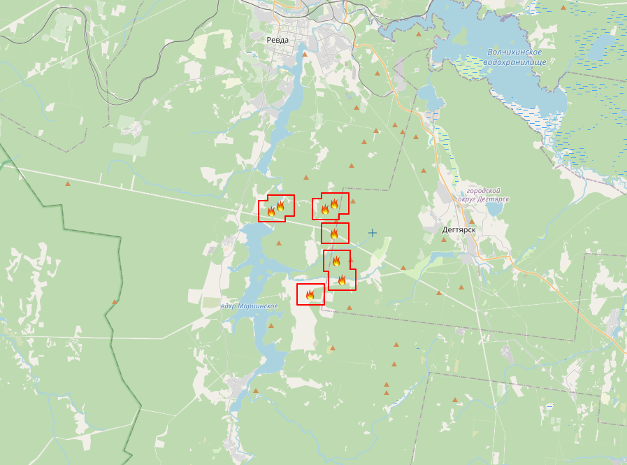 Карта пожаров свердловской области 2022