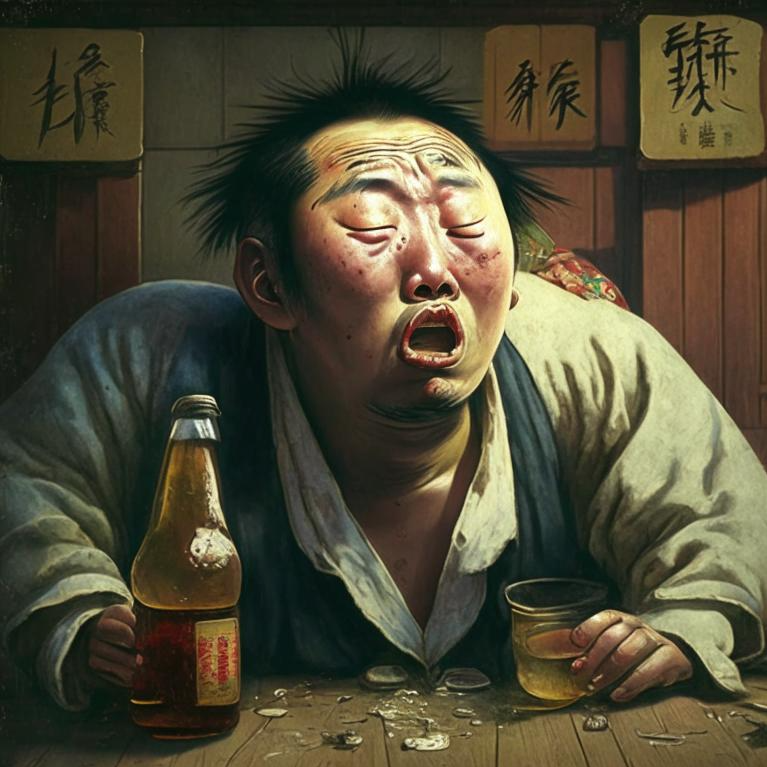 ИИ рисует. Подборка рисунков на тему - пьяные разных стран мира