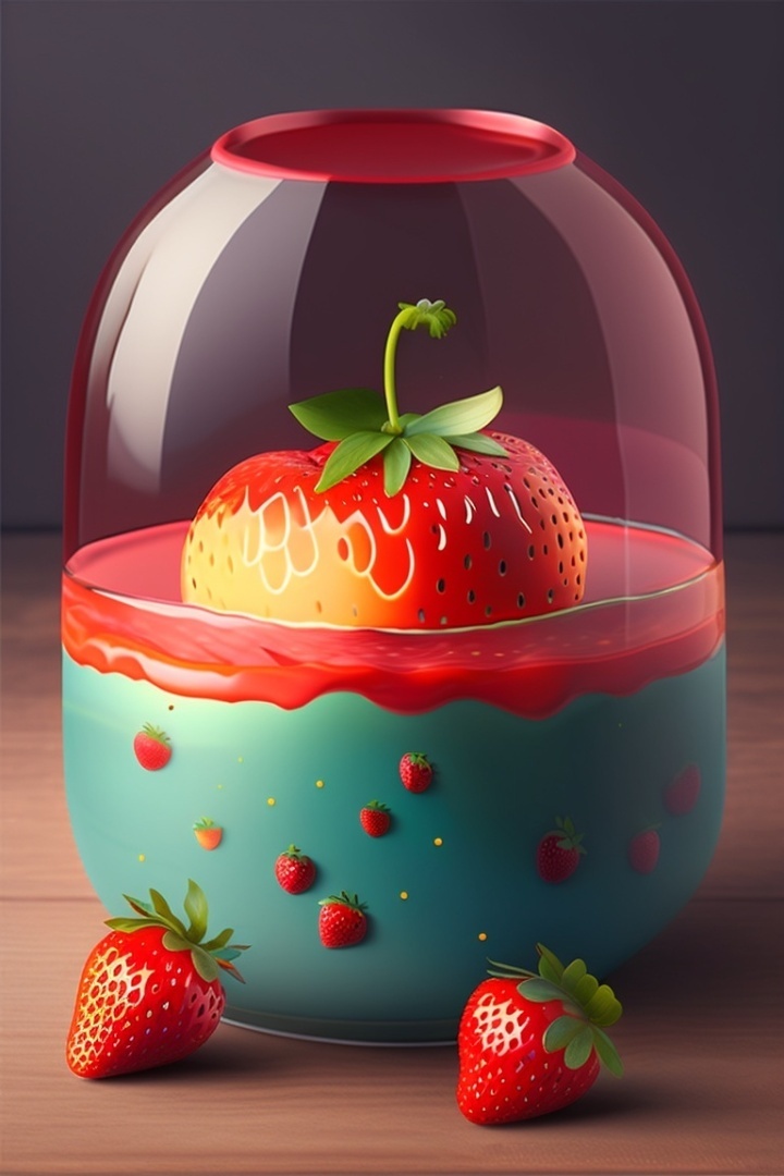 Клубничный джем под водой