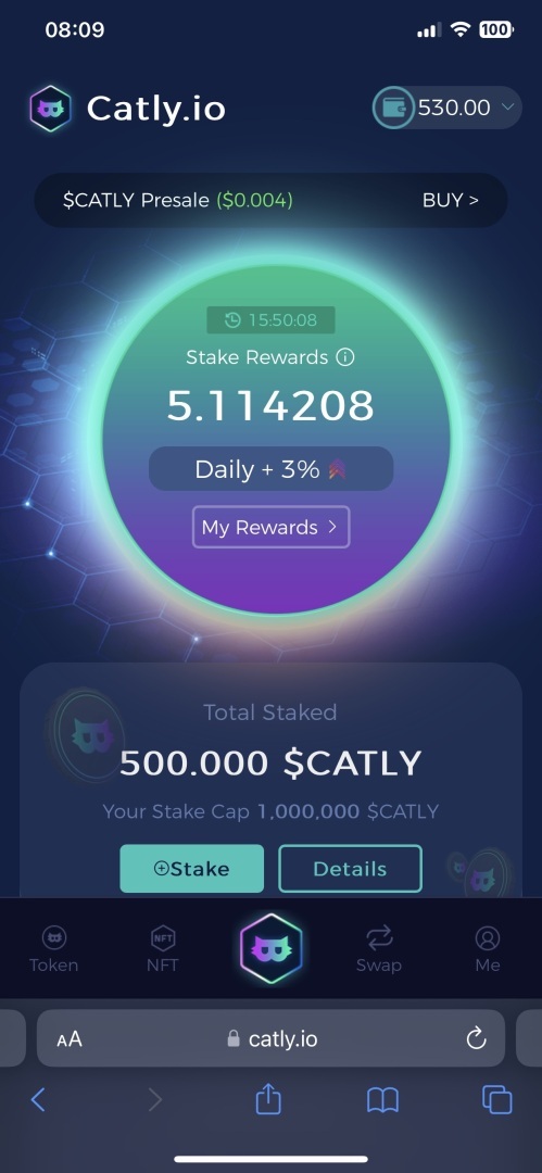 Получаем 15 монет $CATLY каждый день.