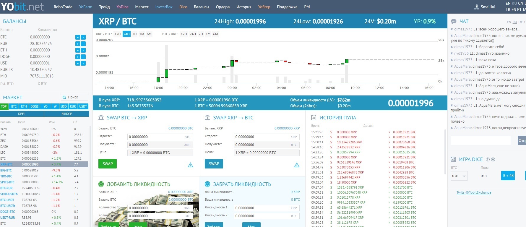 YoBit биржа - для начинающих познавать криптовалюту с живым чатом.