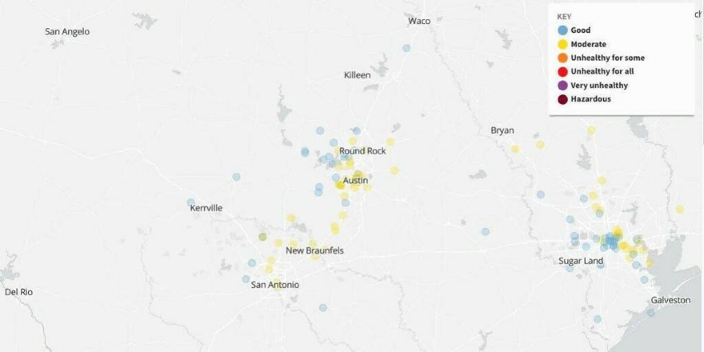 Техасская жара вызывает проблемы с дымом, пылью и озоном
