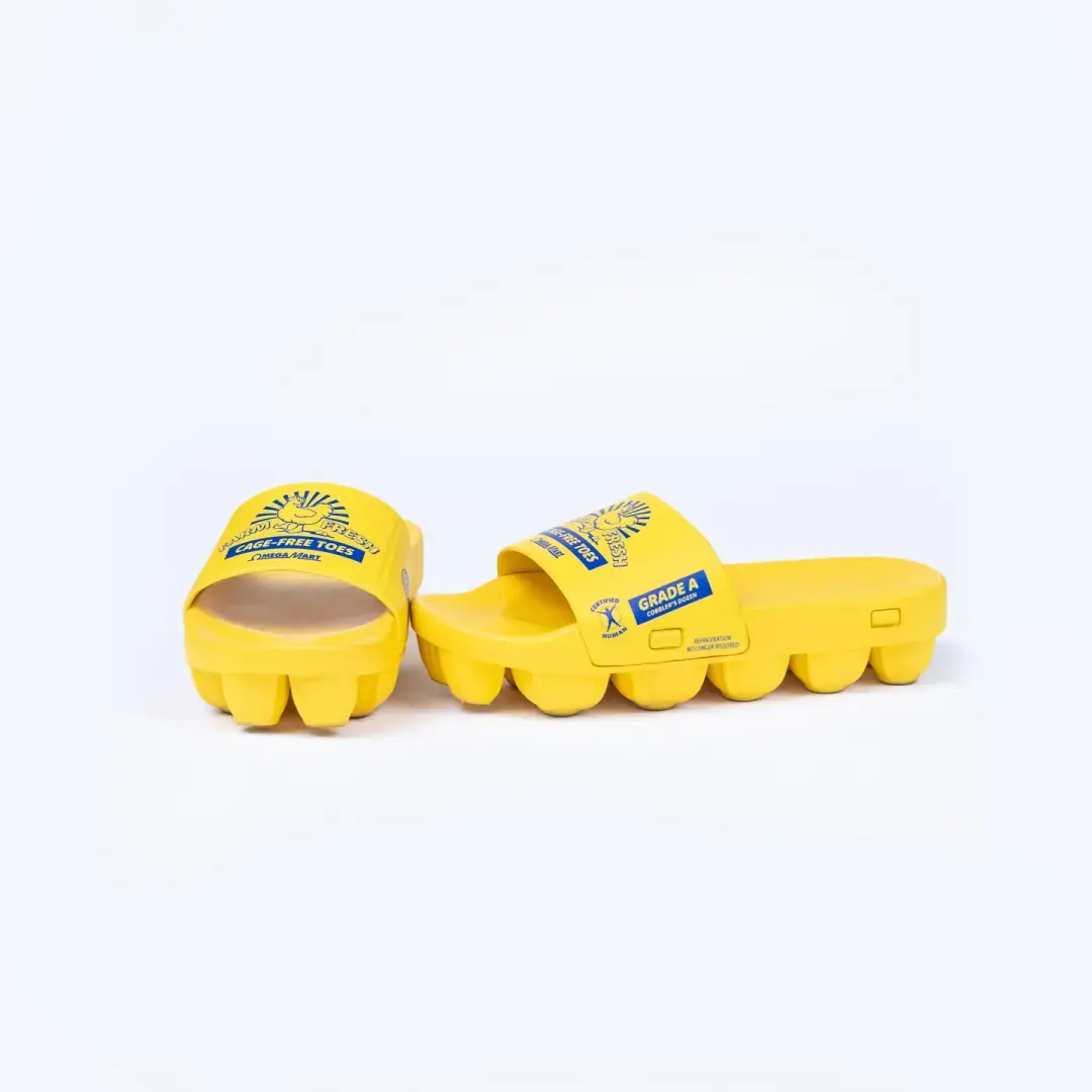 Omega Mart от Meow Wolf создает слайды «без клетки», вдохновленные коробками для яиц