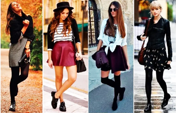 Как носить обувь с юбками разных фасонов.