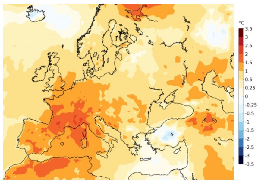 Самый быстро нагревающийся континент - Европа - уже нагрелась более чем на 2 градуса по Цельсию