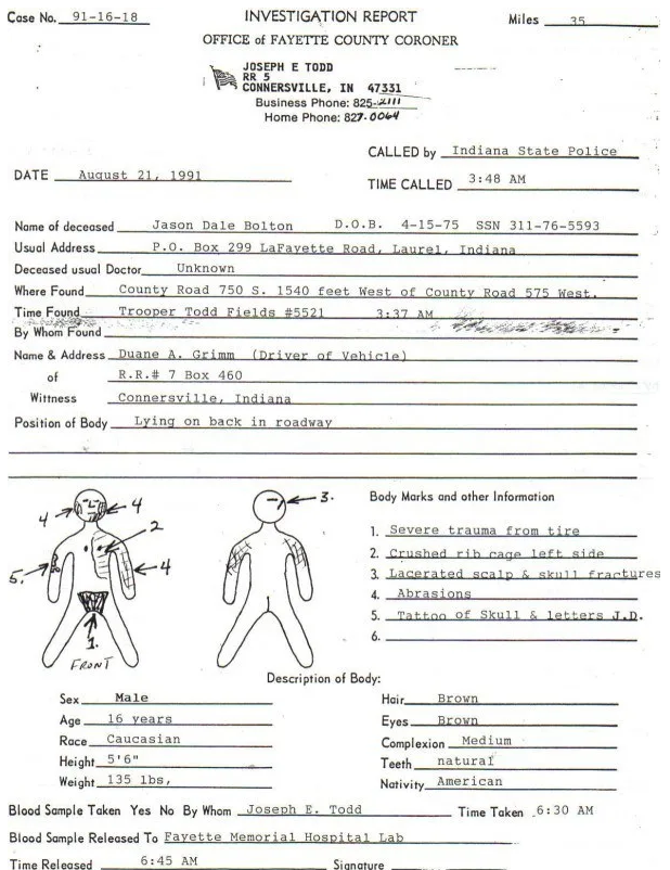 Джейсон Дейл Болтон: замучен и убит друзьями?